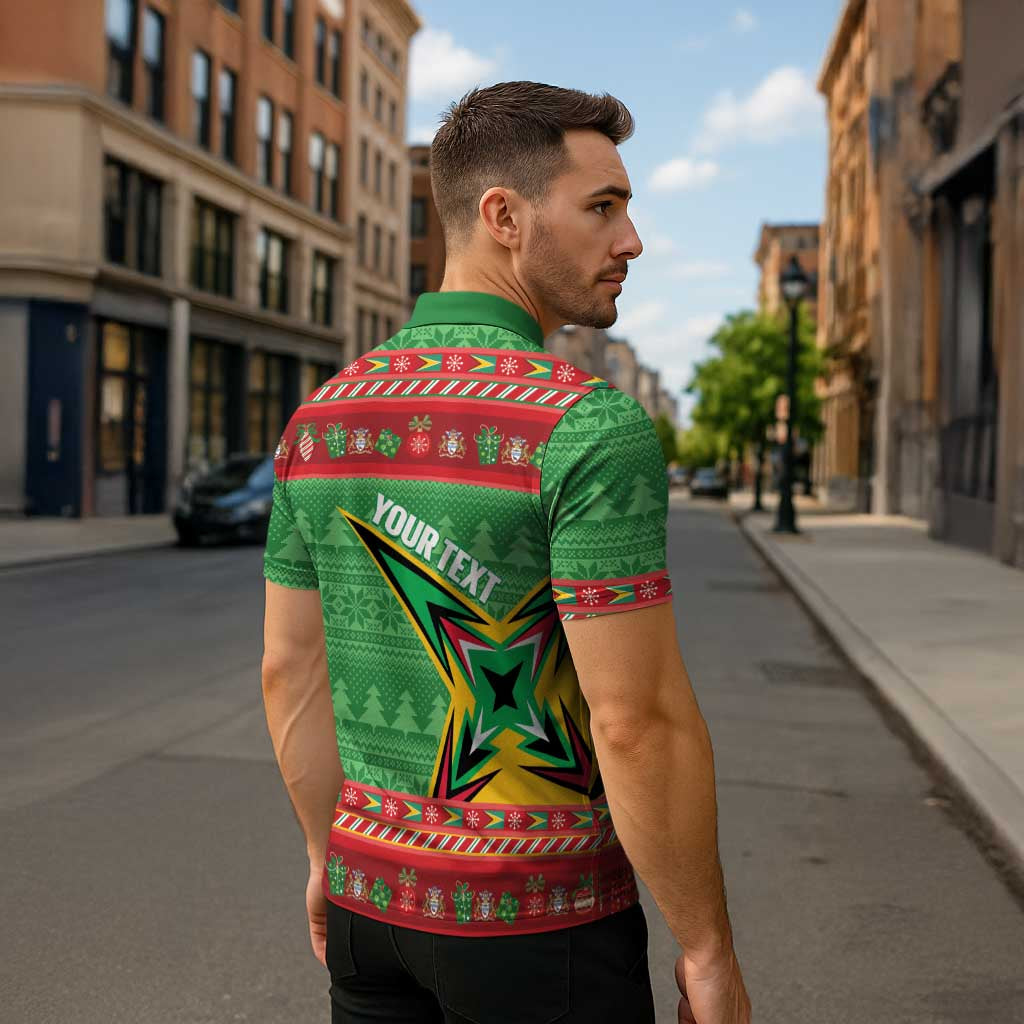 Personalized Guyana Cricket Christmas Zipper Polo Shirt Amazon Warriors Merry Xmas - Wonder Print Shop