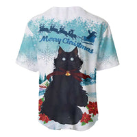 Iceland Yule Cat Christmas Baseball Jersey Jolakotturinn With Poinsettia - Winter Vibes - Wonder Print Shop