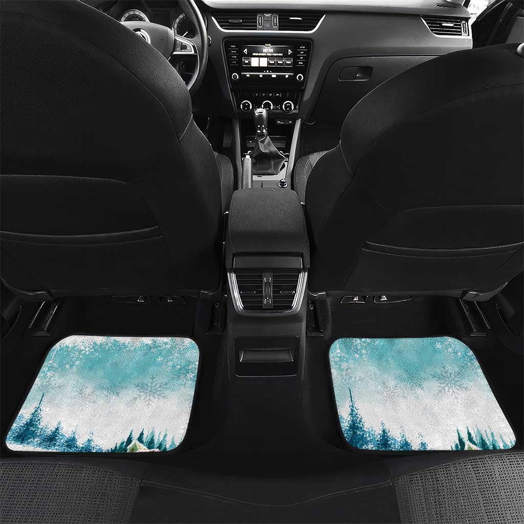 Iceland Yule Cat Christmas Car Mats Jolakotturinn With Poinsettia - Winter Vibes - Wonder Print Shop