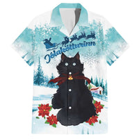 Iceland Yule Cat Christmas Family Matching Long Sleeve Bodycon Dress and Hawaiian Shirt Jolakotturinn With Poinsettia - Winter Vibes - Wonder Print Shop