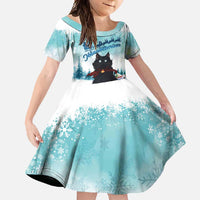 Iceland Yule Cat Christmas Family Matching Summer Maxi Dress and Hawaiian Shirt Jolakotturinn With Poinsettia - Winter Vibes - Wonder Print Shop