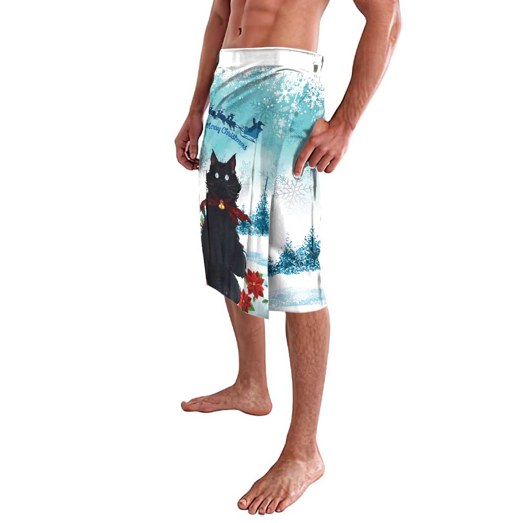 Iceland Yule Cat Christmas Lavalava Jolakotturinn With Poinsettia - Winter Vibes - Wonder Print Shop