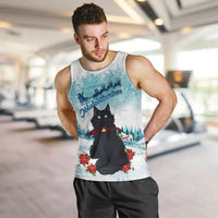 Iceland Yule Cat Christmas Men Tank Top Jolakotturinn With Poinsettia - Winter Vibes - Wonder Print Shop