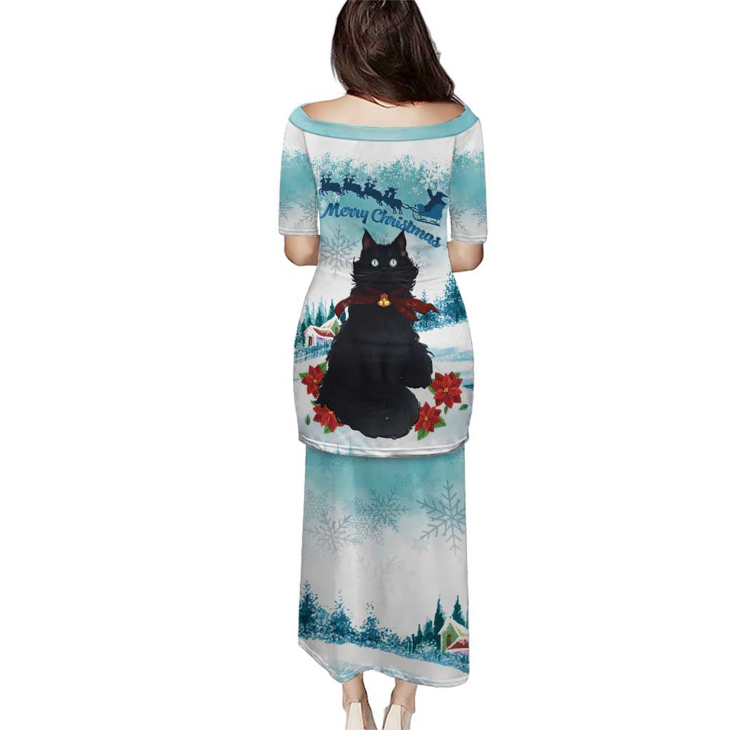 Iceland Yule Cat Christmas Puletasi Jolakotturinn With Poinsettia - Winter Vibes - Wonder Print Shop