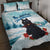 Iceland Yule Cat Christmas Quilt Bed Set Jolakotturinn With Poinsettia - Winter Vibes - Wonder Print Shop