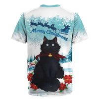 Iceland Yule Cat Christmas Rugby Jersey Jolakotturinn With Poinsettia - Winter Vibes - Wonder Print Shop