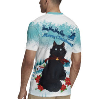 Iceland Yule Cat Christmas Rugby Jersey Jolakotturinn With Poinsettia - Winter Vibes - Wonder Print Shop