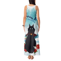 Iceland Yule Cat Christmas Tank Maxi Dress Jolakotturinn With Poinsettia - Winter Vibes - Wonder Print Shop