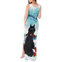 Iceland Yule Cat Christmas Tank Maxi Dress Jolakotturinn With Poinsettia - Winter Vibes - Wonder Print Shop