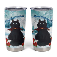 Iceland Yule Cat Christmas Tumbler Cup Jolakotturinn With Poinsettia - Winter Vibes - Wonder Print Shop