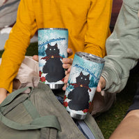 Iceland Yule Cat Christmas Tumbler Cup Jolakotturinn With Poinsettia - Winter Vibes - Wonder Print Shop