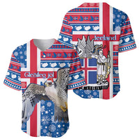 Iceland Christmas Baseball Jersey Gyrfalcon Santa Merry Xmas - Wonder Print Shop