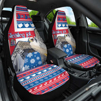 Iceland Christmas Car Seat Cover Gyrfalcon Santa Merry Xmas - Wonder Print Shop
