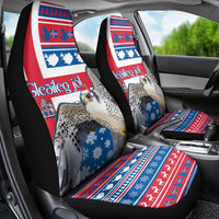 Iceland Christmas Car Seat Cover Gyrfalcon Santa Merry Xmas - Wonder Print Shop