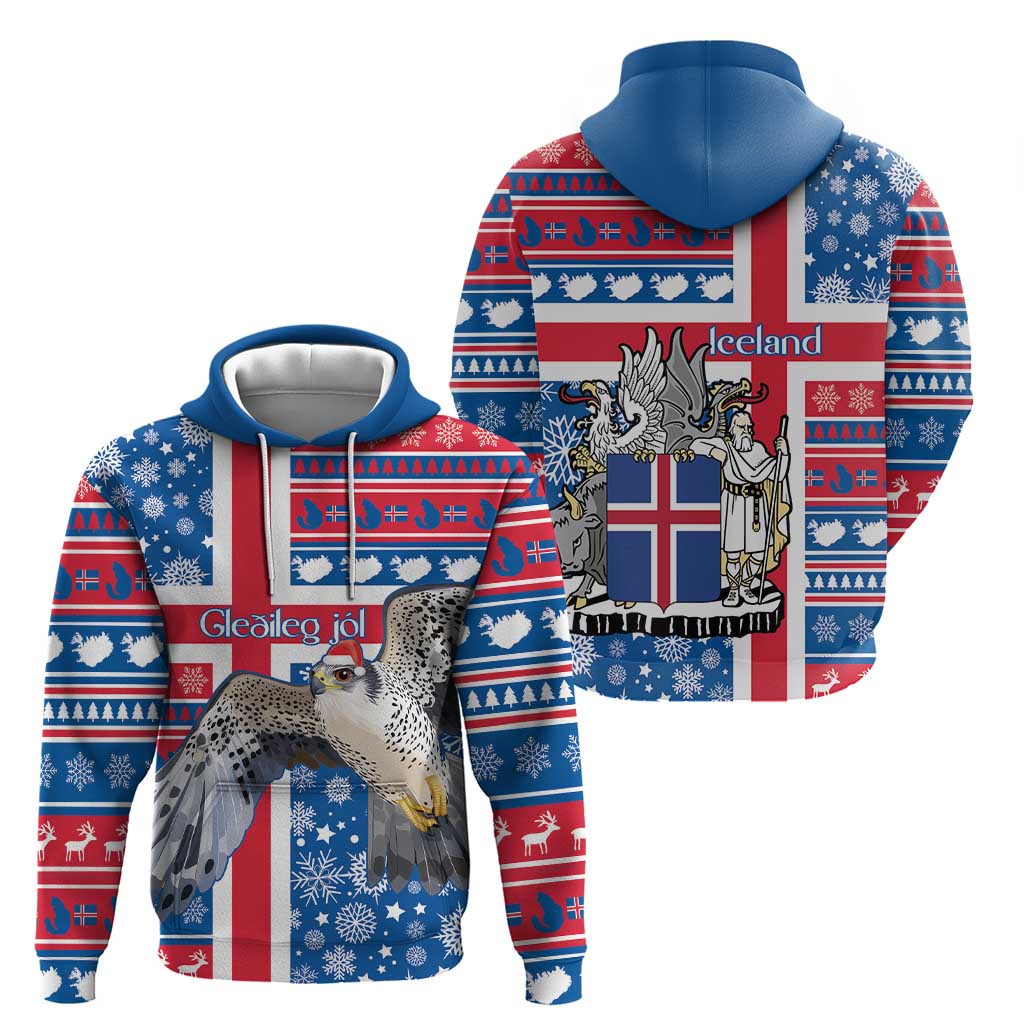 Iceland Christmas Hoodie Gyrfalcon Santa Merry Xmas - Wonder Print Shop