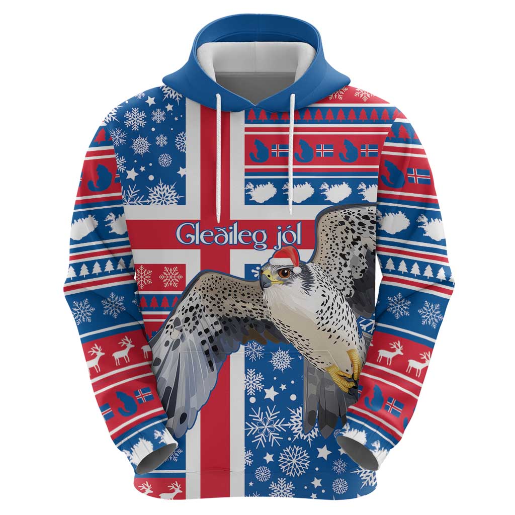 Iceland Christmas Hoodie Gyrfalcon Santa Merry Xmas - Wonder Print Shop