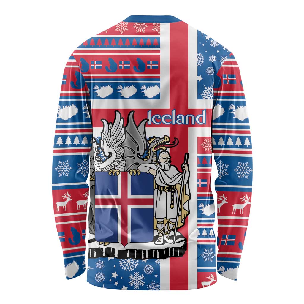 Iceland Christmas Long Sleeve Shirt Gyrfalcon Santa Merry Xmas - Wonder Print Shop