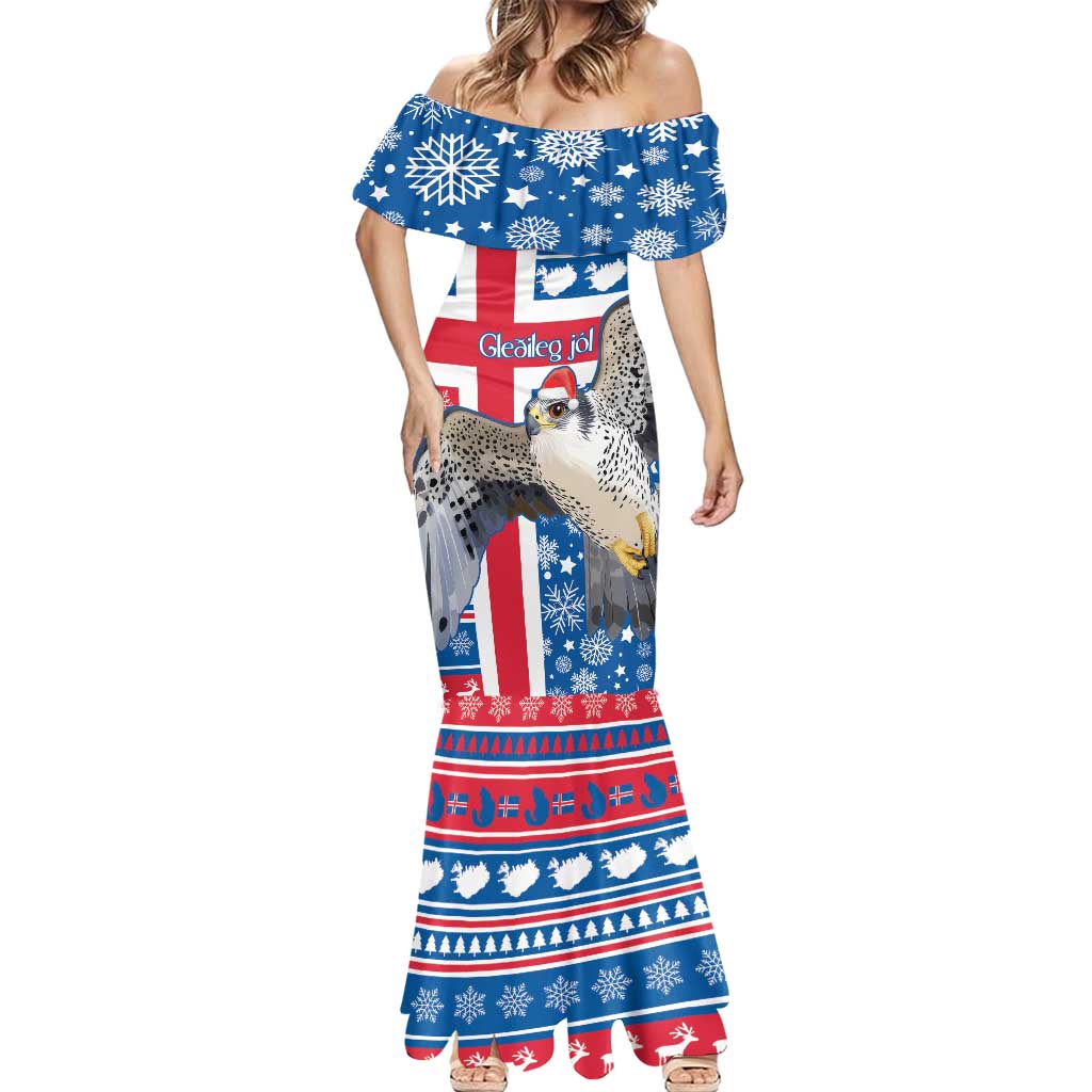Iceland Christmas Mermaid Dress Gyrfalcon Santa Merry Xmas - Wonder Print Shop