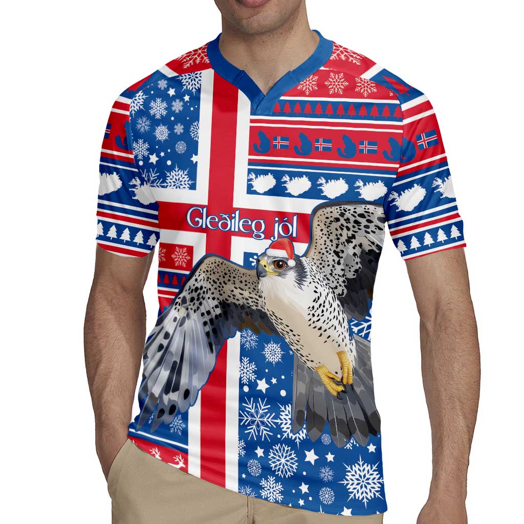 Iceland Christmas Rugby Jersey Gyrfalcon Santa Merry Xmas - Wonder Print Shop