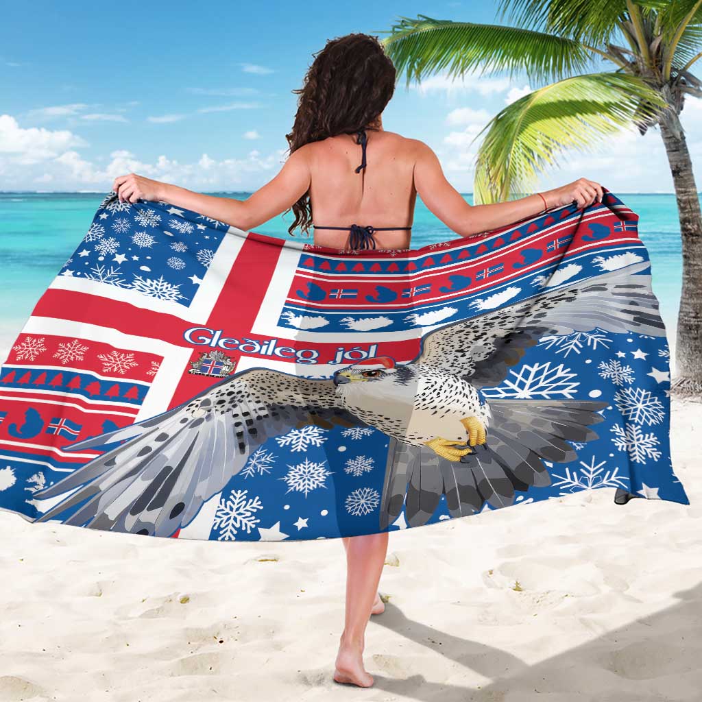 Iceland Christmas Sarong Gyrfalcon Santa Merry Xmas - Wonder Print Shop
