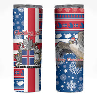 Iceland Christmas Skinny Tumbler Gyrfalcon Santa Merry Xmas - Wonder Print Shop