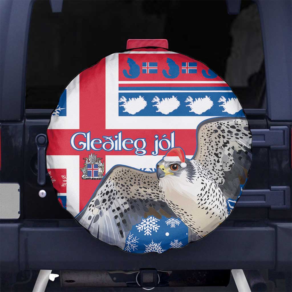 Iceland Christmas Spare Tire Cover Gyrfalcon Santa Merry Xmas - Wonder Print Shop