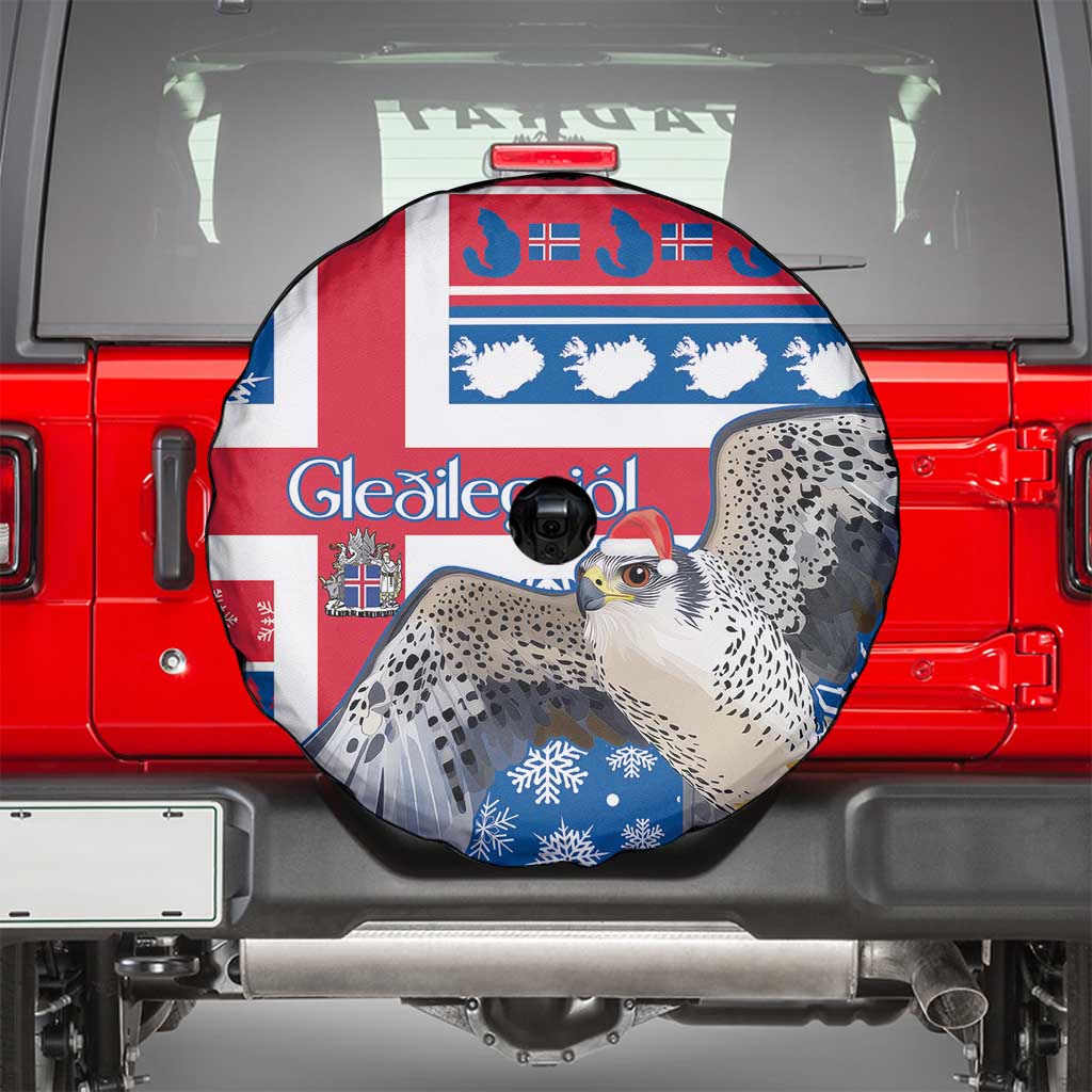 Iceland Christmas Spare Tire Cover Gyrfalcon Santa Merry Xmas - Wonder Print Shop