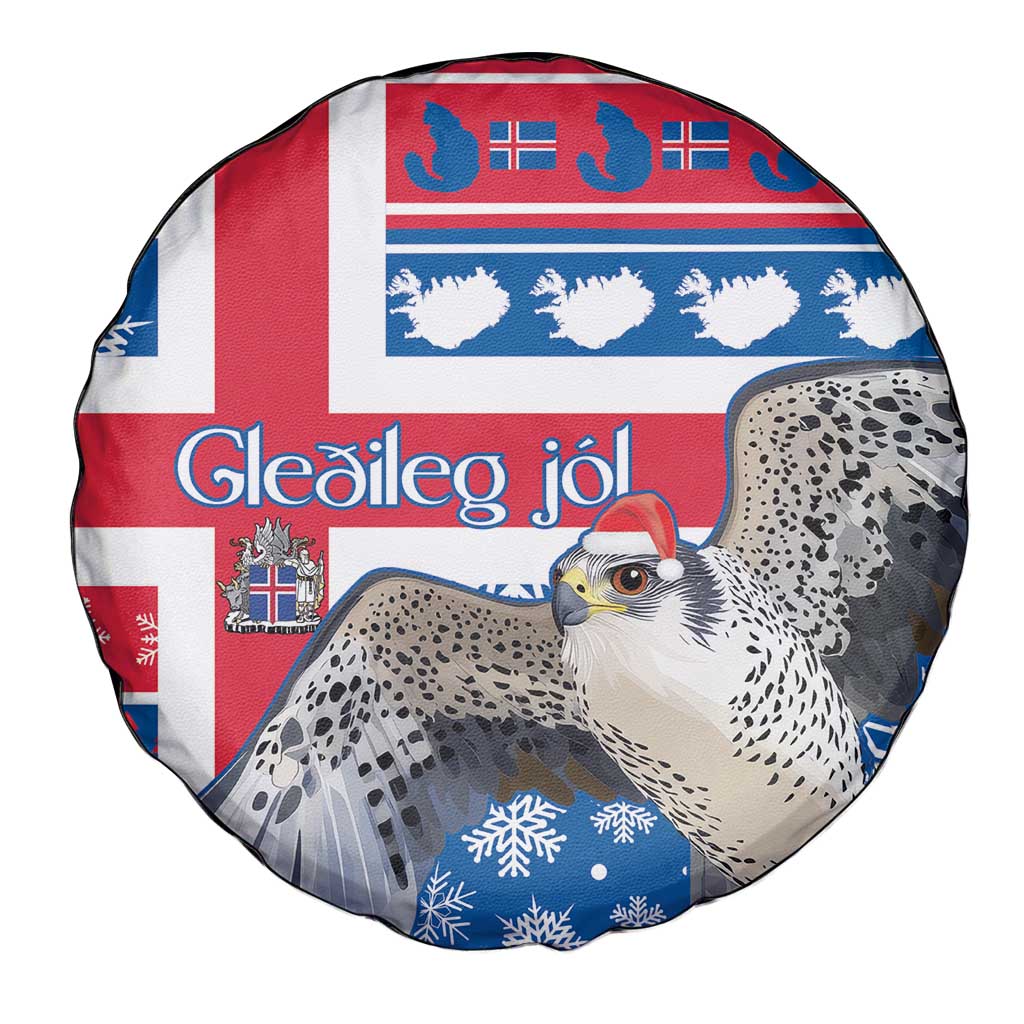Iceland Christmas Spare Tire Cover Gyrfalcon Santa Merry Xmas - Wonder Print Shop