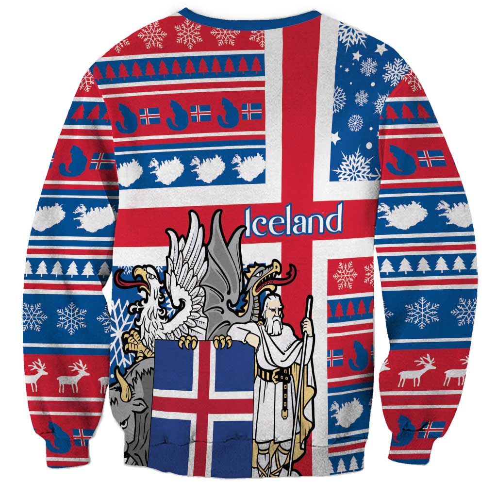 Iceland Christmas Sweatshirt Gyrfalcon Santa Merry Xmas - Wonder Print Shop