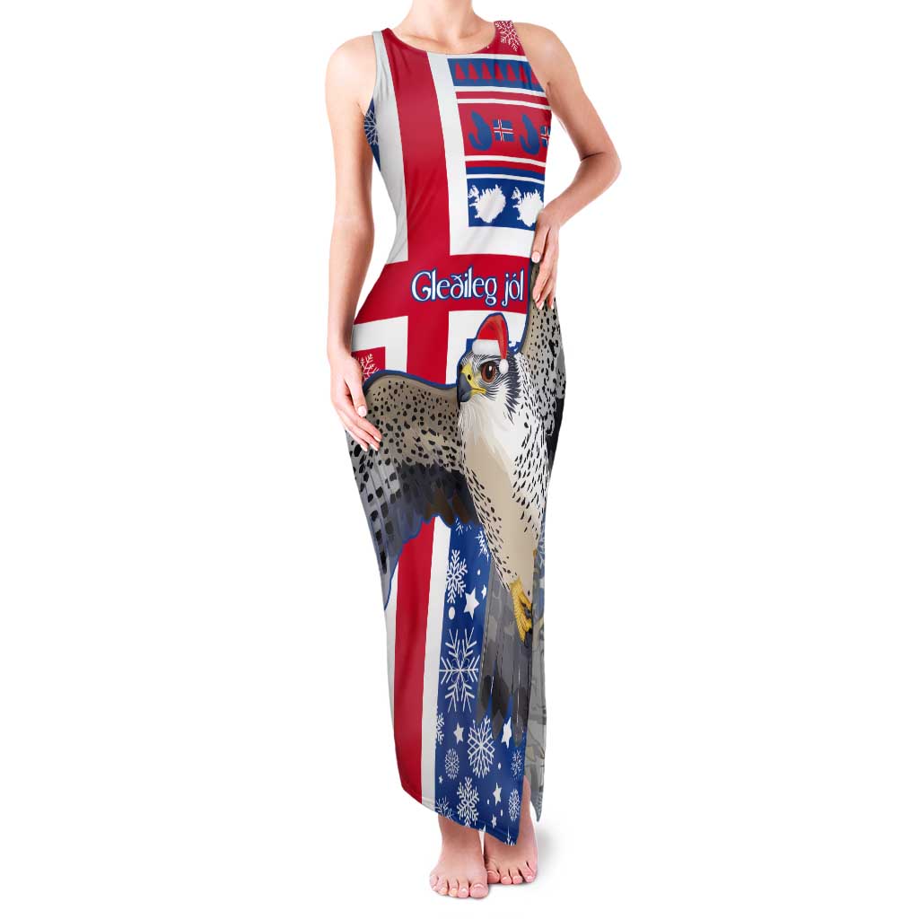 Iceland Christmas Tank Maxi Dress Gyrfalcon Santa Merry Xmas - Wonder Print Shop