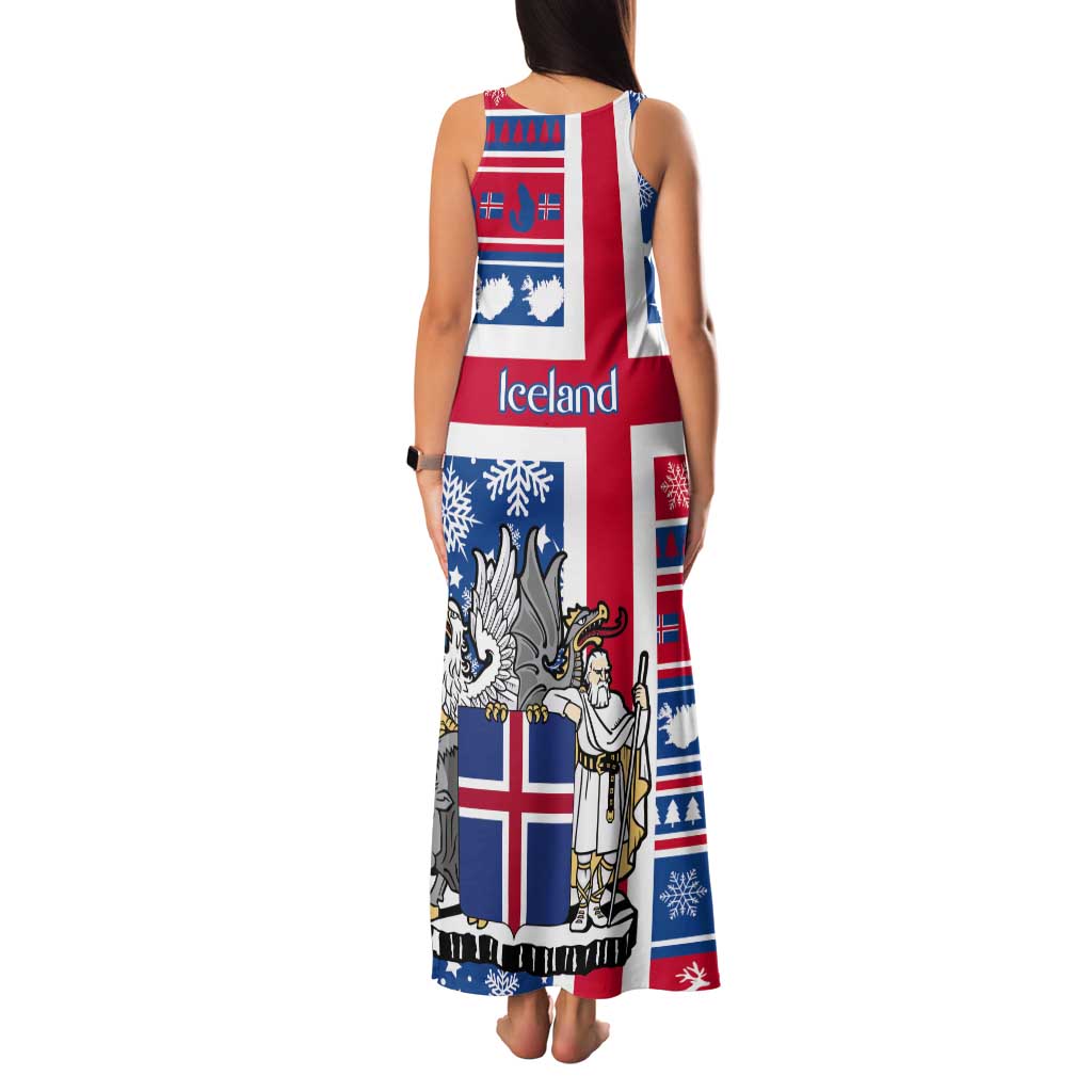 Iceland Christmas Tank Maxi Dress Gyrfalcon Santa Merry Xmas - Wonder Print Shop