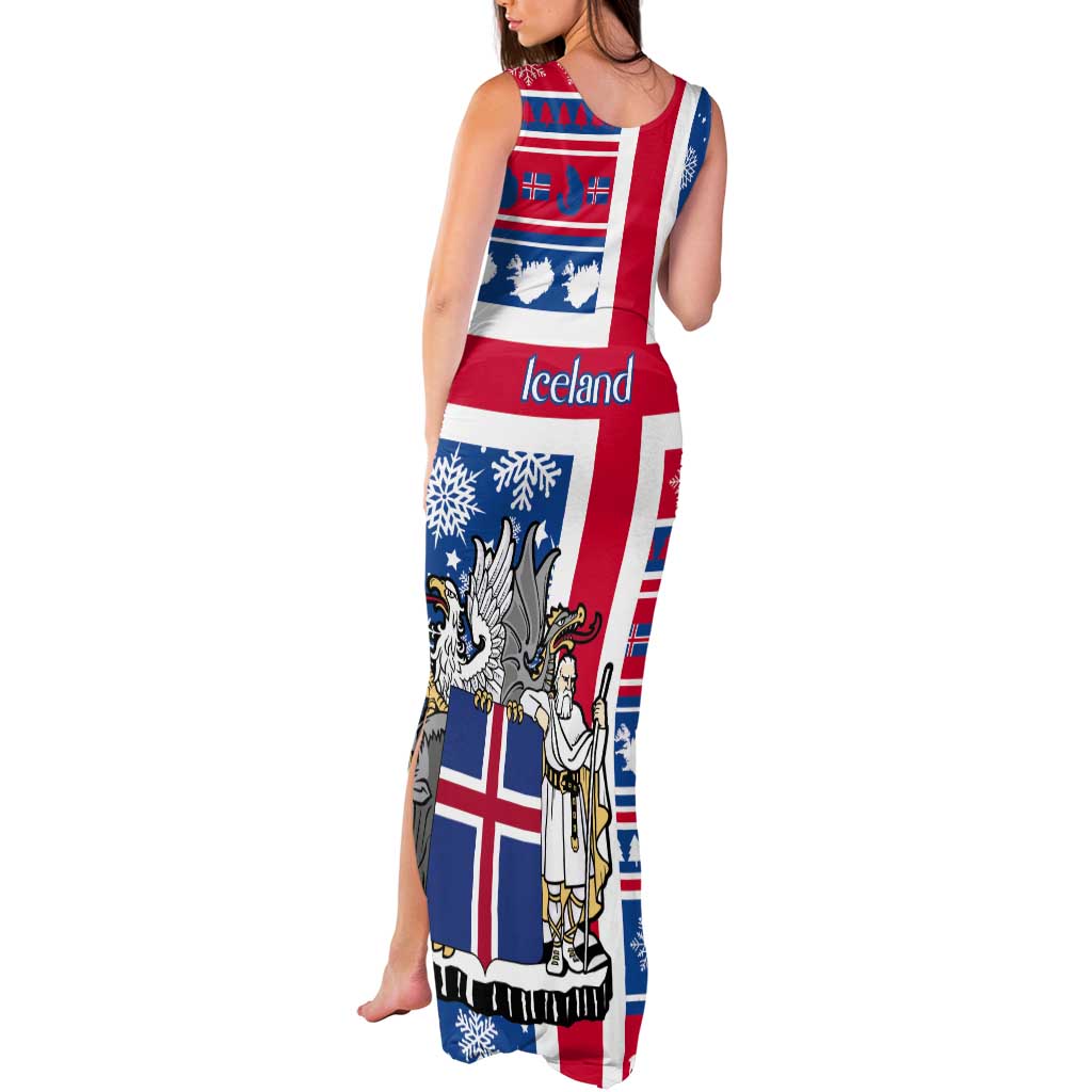 Iceland Christmas Tank Maxi Dress Gyrfalcon Santa Merry Xmas - Wonder Print Shop