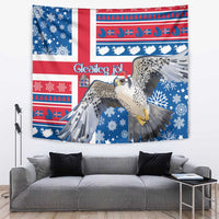 Iceland Christmas Tapestry Gyrfalcon Santa Merry Xmas - Wonder Print Shop