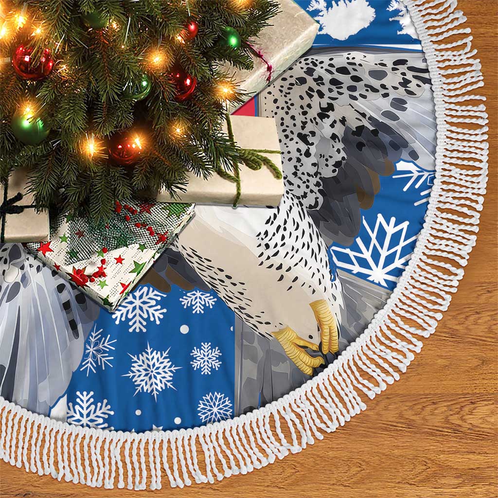 Iceland Christmas Tree Skirt Gyrfalcon Santa Merry Xmas - Wonder Print Shop