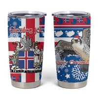 Iceland Christmas Tumbler Cup Gyrfalcon Santa Merry Xmas - Wonder Print Shop