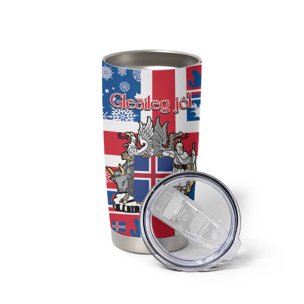 Iceland Christmas Tumbler Cup Gyrfalcon Santa Merry Xmas - Wonder Print Shop