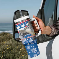 Iceland Christmas Tumbler With Handle Gyrfalcon Santa Merry Xmas - Wonder Print Shop