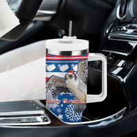 Iceland Christmas Tumbler With Handle Gyrfalcon Santa Merry Xmas - Wonder Print Shop