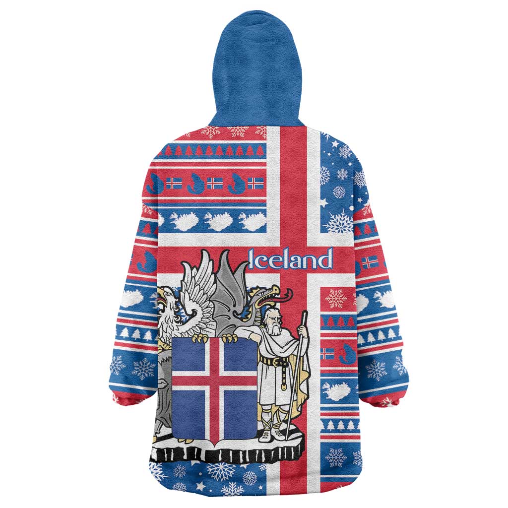 Iceland Christmas Wearable Blanket Hoodie Gyrfalcon Santa Merry Xmas - Wonder Print Shop