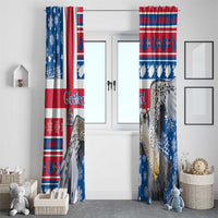 Iceland Christmas Window Curtain Gyrfalcon Santa Merry Xmas - Wonder Print Shop