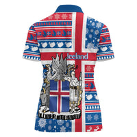 Iceland Christmas Women Polo Shirt Gyrfalcon Santa Merry Xmas - Wonder Print Shop