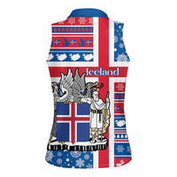Iceland Christmas Women Sleeveless Polo Shirt Gyrfalcon Santa Merry Xmas - Wonder Print Shop