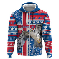 Iceland Christmas Zip Hoodie Gyrfalcon Santa Merry Xmas - Wonder Print Shop