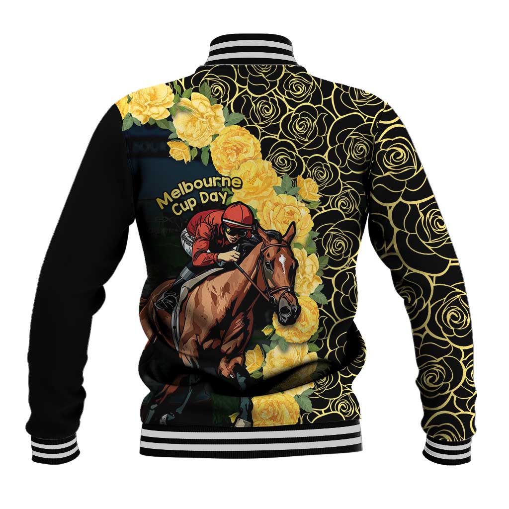 Melbourne Horse Racing Baseball Jacket Yellow Roses - Ready Set Gallop! - Wonder Print Shop