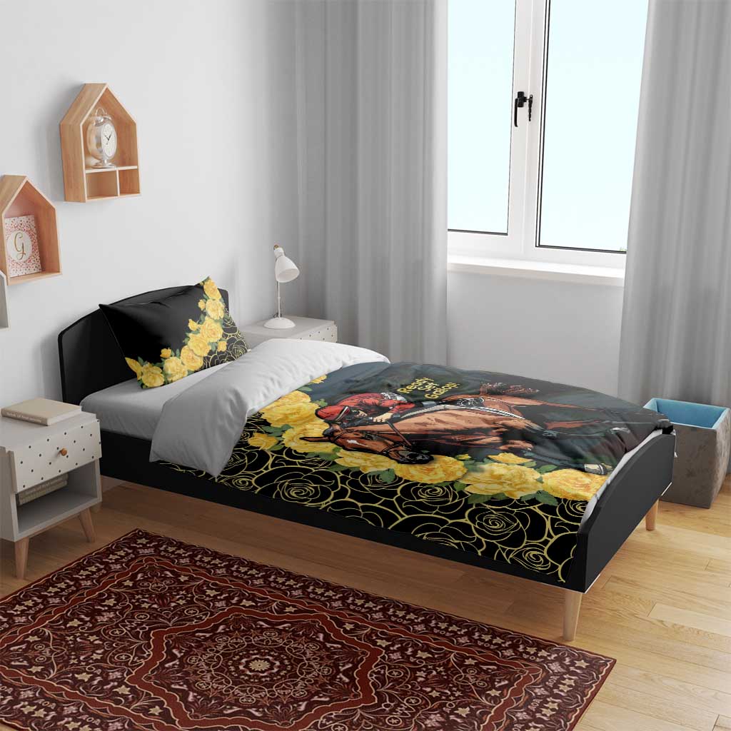 Melbourne Horse Racing Bedding Set Yellow Roses - Ready Set Gallop! - Wonder Print Shop