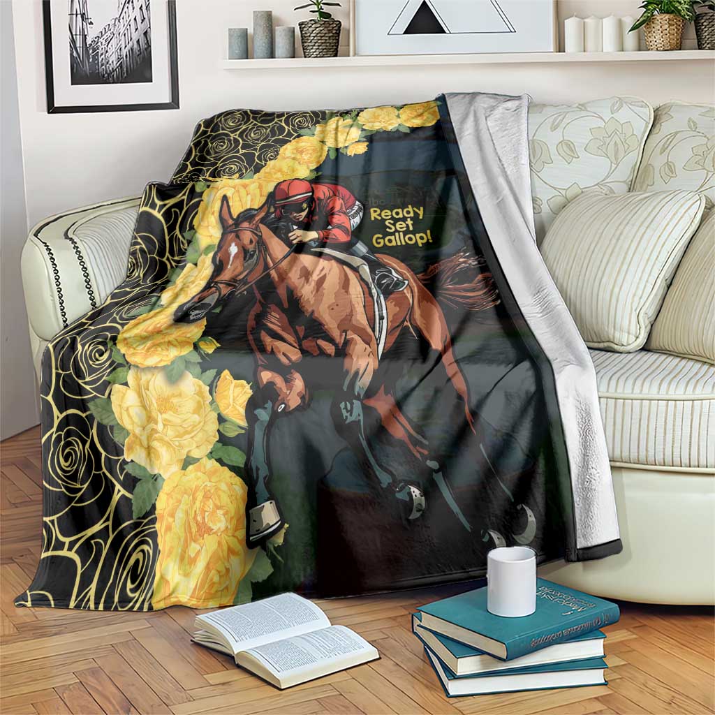 Melbourne Horse Racing Blanket Yellow Roses - Ready Set Gallop! - Wonder Print Shop