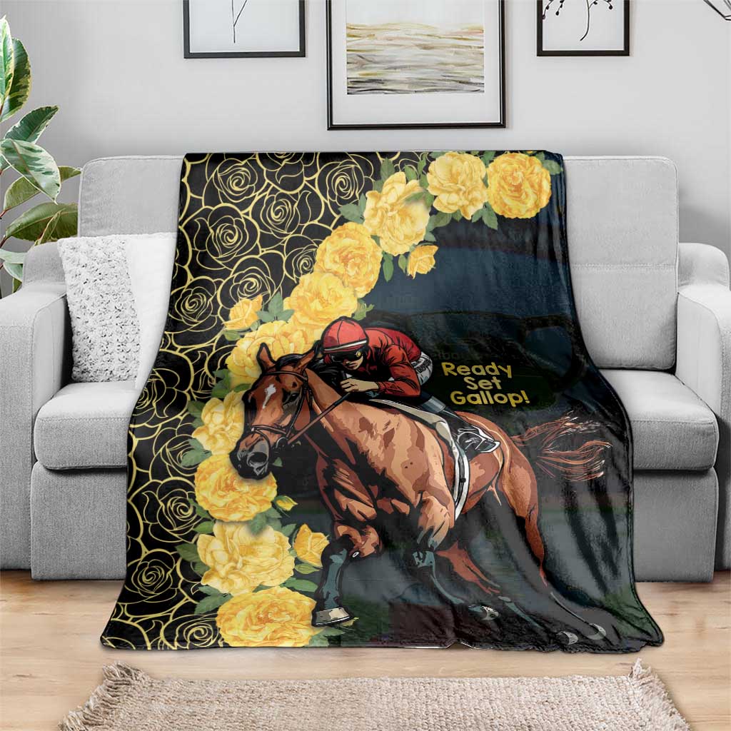Melbourne Horse Racing Blanket Yellow Roses - Ready Set Gallop! - Wonder Print Shop