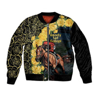 Melbourne Horse Racing Bomber Jacket Yellow Roses - Ready Set Gallop! - Wonder Print Shop