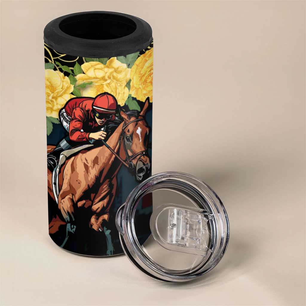 Melbourne Horse Racing 4 in 1 Can Cooler Tumbler Yellow Roses - Ready Set Gallop! - Wonder Print Shop