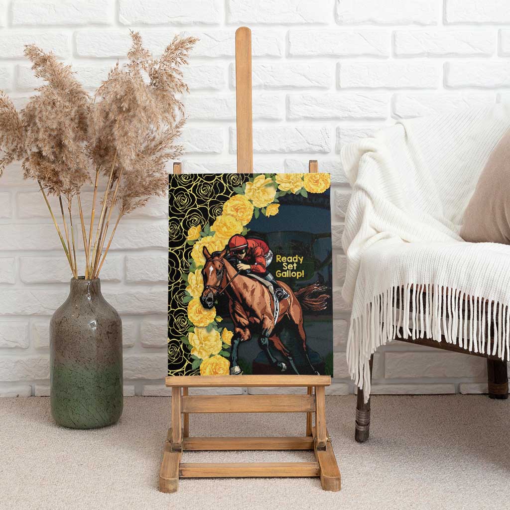 Melbourne Horse Racing Canvas Wall Art Yellow Roses - Ready Set Gallop! - Wonder Print Shop